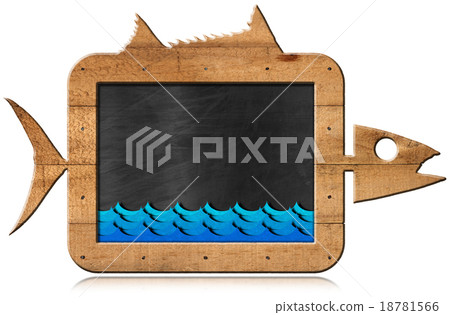 Blackboard Fish Shaped - Seafood Menu 18781566