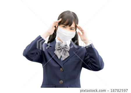 A white back image of school girls wearing uniforms 18782597