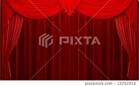 vector red velvet curtain stage 18782918