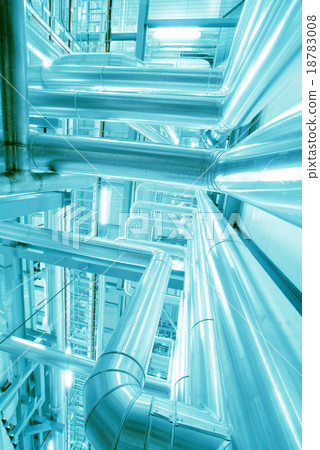 Industrial zone, Steel pipelines, valves and cable 18783008