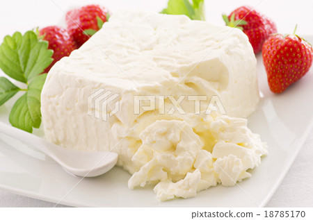 fresh curd with strawberries fresh curd with strawberries 18785170