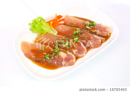 Fresh slices of chicken isoloate on white Fresh slices of chicken isoloate on white 18785403