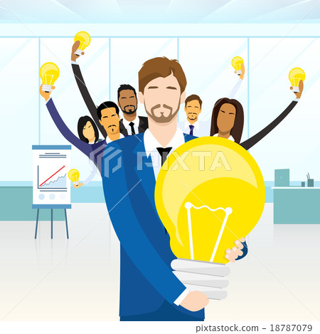 Business People Team Group Idea Concept Bulb Business People Team Group Idea Concept Bulb 18787079