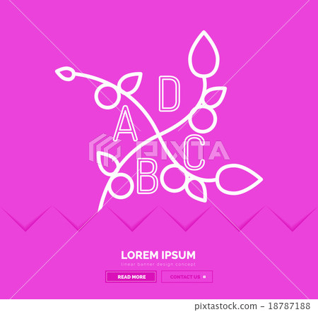 Abstract geometric linear hipster floral icon 18787188