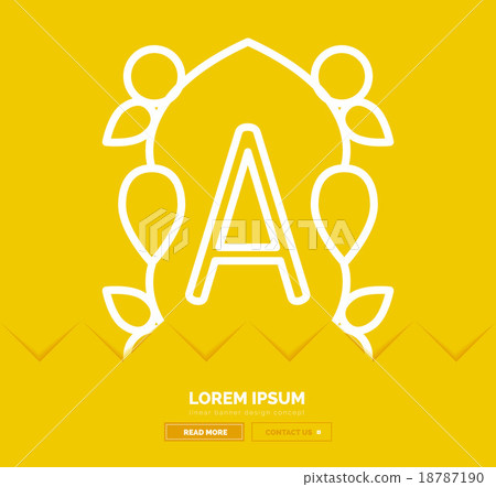 Abstract geometric linear hipster floral icon 18787190
