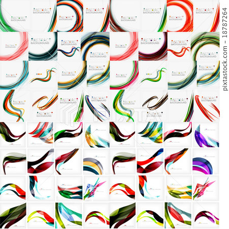 Mega collection of wave abstract backgrounds with - Stock Illustration ...