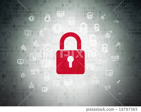 Privacy concept: Closed Padlock on Digital Paper Privacy concept: Closed Padlock on Digital Paper 18787365