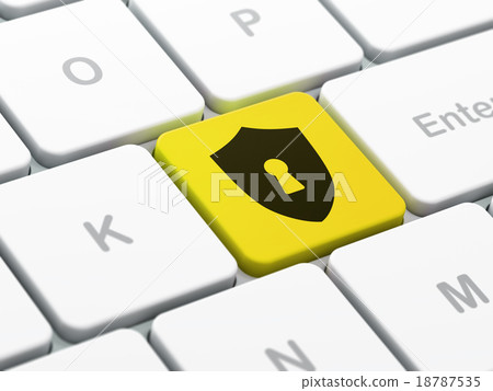 Security concept: Shield With Keyhole on computer 18787535