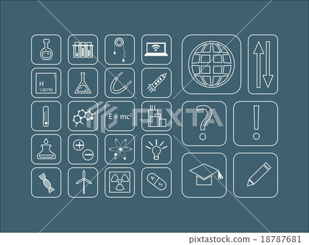 Modern vector set of thin line icons for science - Stock Illustration ...
