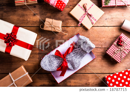 Christmas presents on a table 18787715