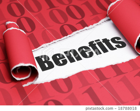 Finance concept: black text Benefits under the Finance concept: black text Benefits under the 18788018