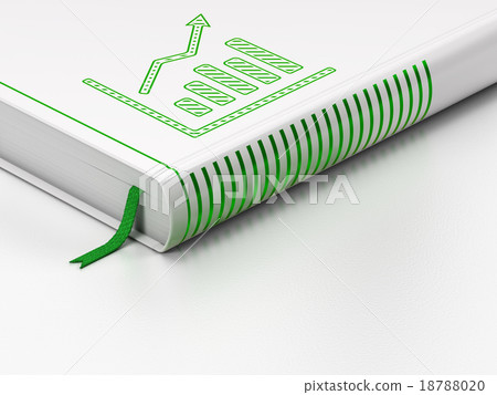 Business concept: closed book, Growth Graph on Business concept: closed book, Growth Graph on 18788020