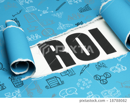 Business concept: black text ROI under the piece Business concept: black text ROI under the piece 18788082