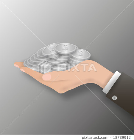hand full of coin 18789912