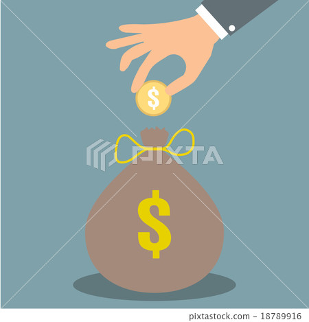 hand put money in bag hand put money in bag 18789916