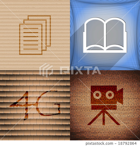 Set of abstract backgrounds with different web ico Set of abstract backgrounds with different web ico 18792864