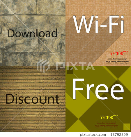Set of the most popular web design icons on abstra 18792899