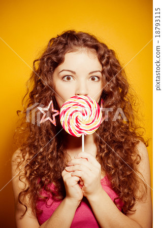 happy young woman with lollipop happy young woman with lollipop 18793115