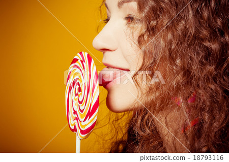 happy young woman with lollipop happy young woman with lollipop 18793116