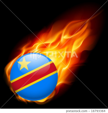 Round glossy icon of DR Congo 18793364