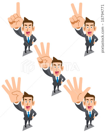 Businessman showing numbers with your fingers 18794771