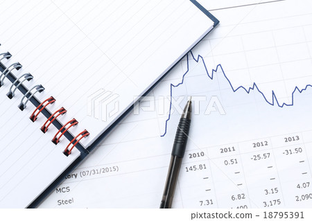 pen, notebook, financial report 18795391
