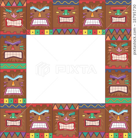 Tiki Mask Pattern Frame 18795730