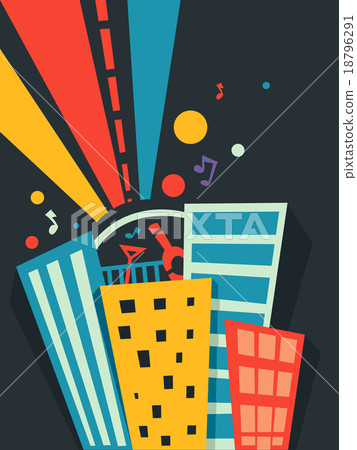 Roof Top Ongoing Party Flat Design 18796291