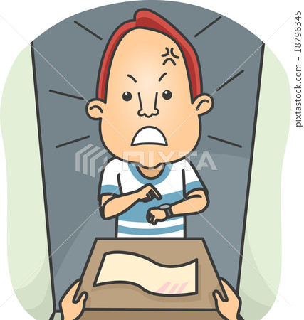 Man Angry Courier Late Delivery 18796345