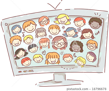 Doodle Kids Face House Screen 18796678