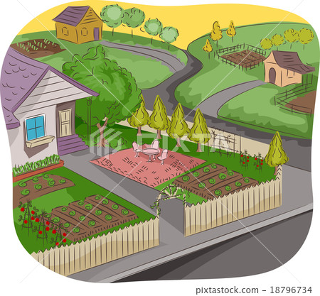 Garden Front Yard Neighborhood Garden Front Yard Neighborhood 18796734