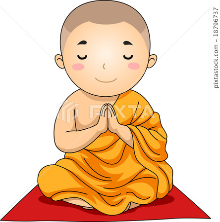 Kid Boy Buddhist Pray Kid Boy Buddhist Pray 18796737