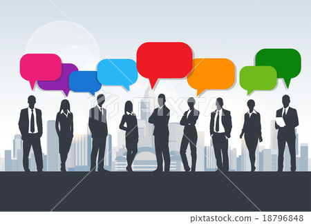 Business People Group Silhouette Speech Chat 18796848
