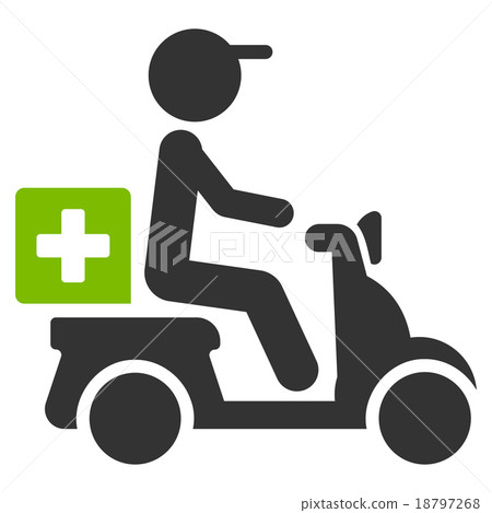 Drugs Motorbike Delivery Icon Drugs Motorbike Delivery Icon 18797268