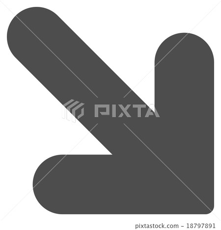 Arrow Down Right flat gray color icon - Stock Illustration [18797891 ...