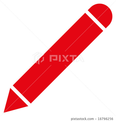 Pencil flat red color icon Pencil flat red color icon 18798256