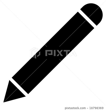 Pencil flat black color icon Pencil flat black color icon 18798369