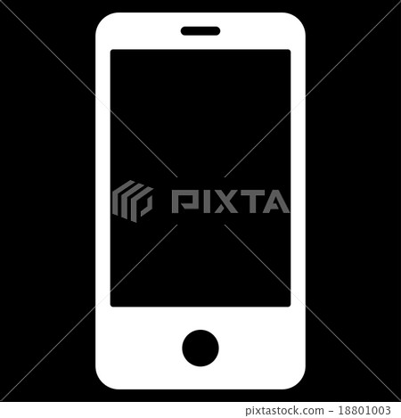 Smartphone flat white color icon 18801003