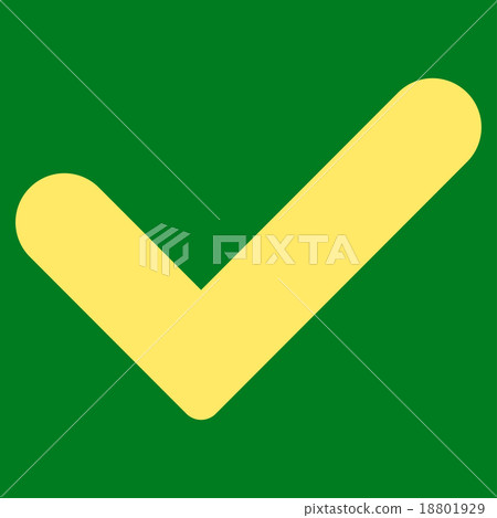 Yes flat yellow color icon 18801929