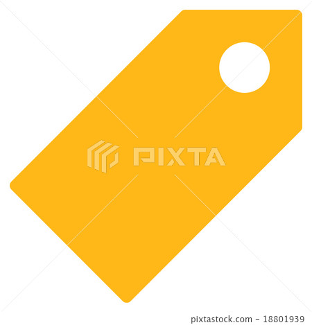Tag flat yellow color icon 18801939