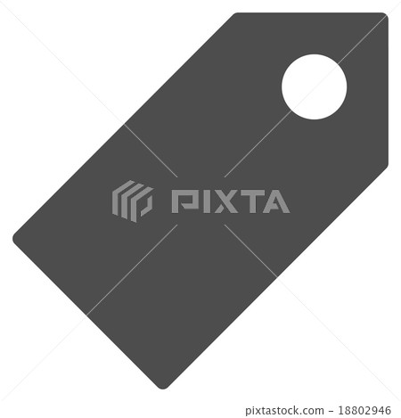 Tag flat gray color icon 18802946