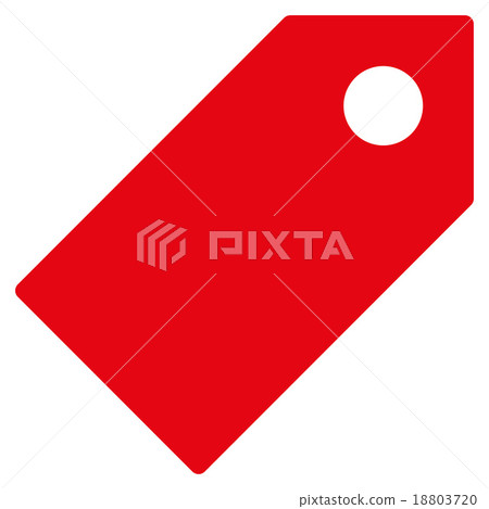 Tag flat red color icon 18803720