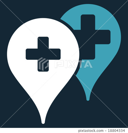 Medical Map Markers Icon - Stock Illustration [18804334] - PIXTA