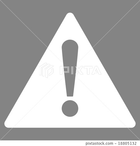 Warning flat white color icon Warning flat white color icon 18805132