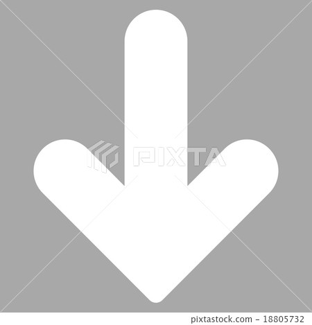 Arrow Down flat white color icon - Stock Illustration [18805732] - PIXTA
