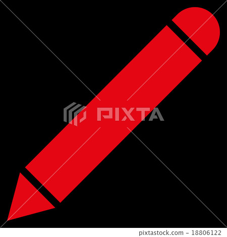 Pencil flat red color icon Pencil flat red color icon 18806122
