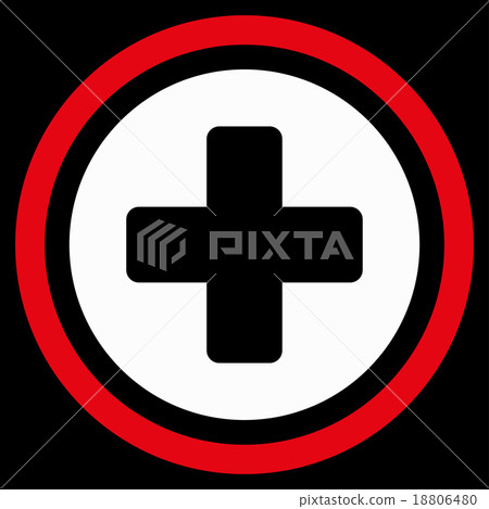 Rounded Cross Icon - Stock Illustration [18806480] - PIXTA