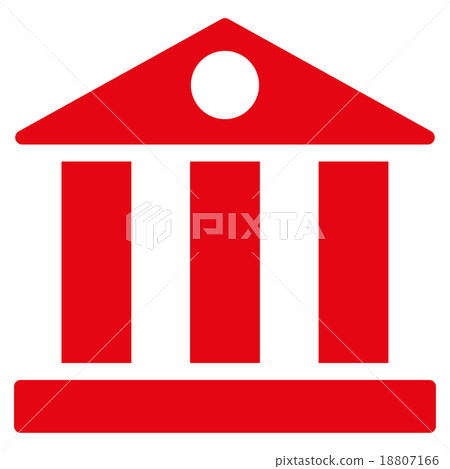 Bank flat red color icon - Stock Illustration [18807166] - PIXTA