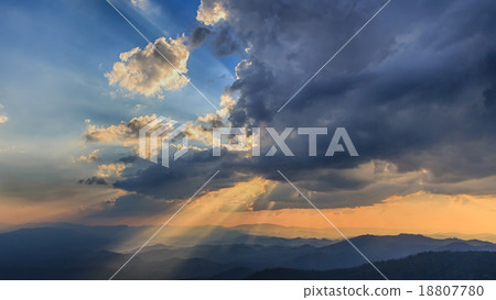 Beautiful Sunset and light beam at Doi Pui  18807780