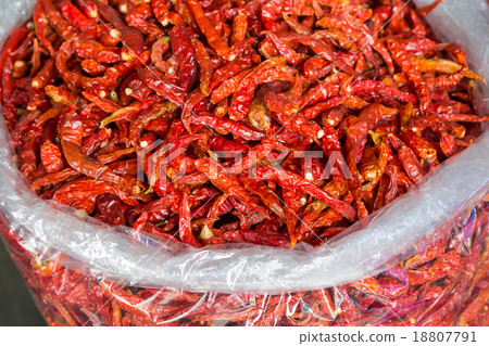 Dried red chilli for sale at market,Thailand Dried red chilli for sale at market,Thailand 18807791